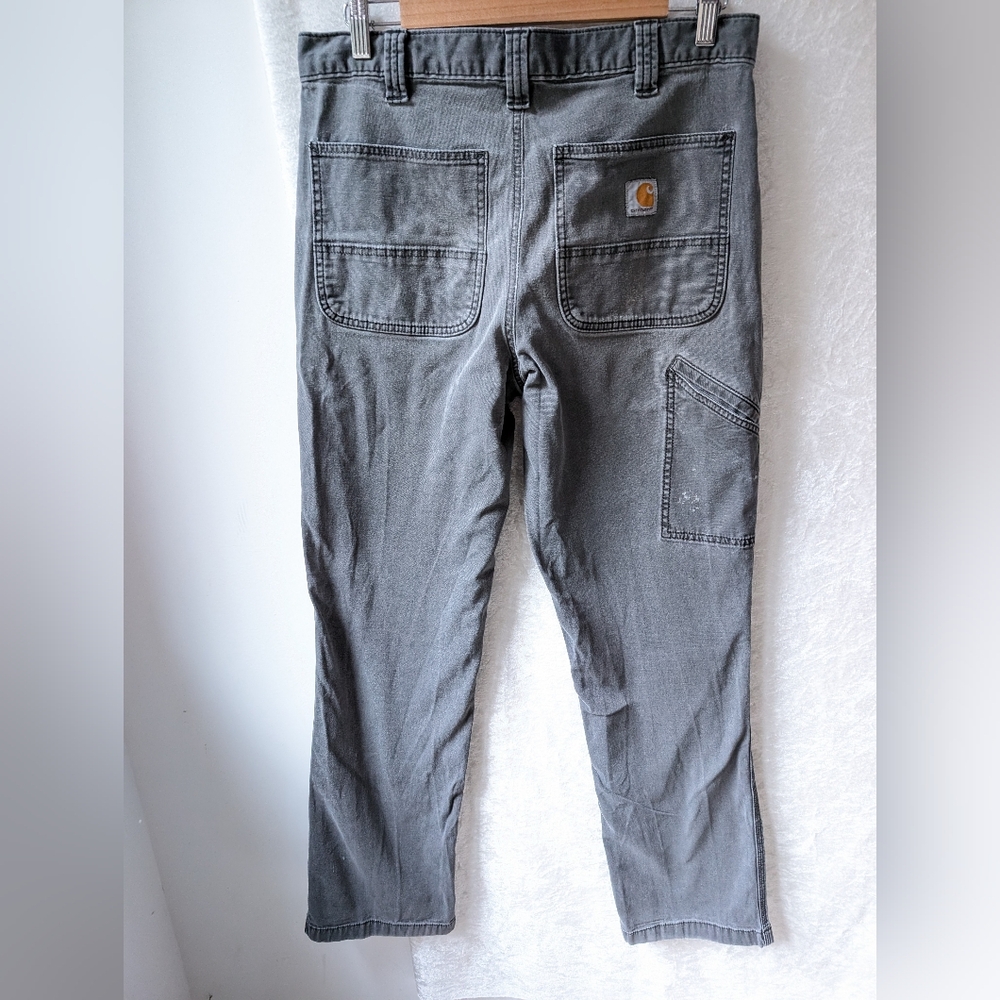 BN2291-M 32 X 34 Rugged Flex Relax Fit Carhartt Gray Canvas Straight